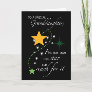 Granddaughter Graduation Star Congratulations Card