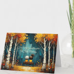 Granddaughter & Grandma Custom Birthday Card<br><div class="desc">This whimsical autumn greeting card captures a tender moment of love and togetherness, featuring two figures on a park bench beneath golden birch trees. Perfect for birthdays or any special occasion, this design celebrates the warmth of relationships and the joy of shared time. The front is fully customizable, allowing you...</div>