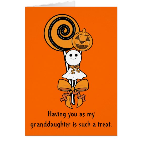 Granddaughter Halloween Card: Three Sweet Treats Card