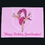 Granddaughter Happy Birthday Ballerina with Bow Large Gift Bag<br><div class="desc">This design features a ballerina in pink. For matching items type "penguincornerstore bow" into the Zazzle search bar.</div>