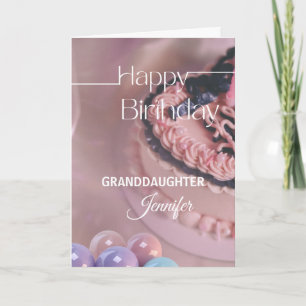Granddaughter Happy Birthday Balloon Cake Card