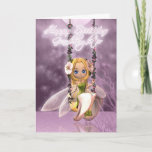 Granddaughter Happy Birthday cute fairy on flower Card<br><div class="desc">Granddaughter Happy Birthday cute fairy on flower swing,  magical</div>