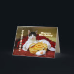 Granddaughter Happy Birthday Kitten with Toy Tiger Card<br><div class="desc">You can personalize this card with your granddaughter's name and age.  "Dearest Granddaughter,  Hope your birthday is purr-fectly meow-velous!"</div>
