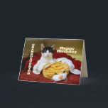 Granddaughter Happy Birthday Kitten with Toy Tiger Card<br><div class="desc">You can personalize this card with your granddaughter's name and age.  "Dearest Granddaughter,  Hope your birthday is purr-fectly meow-velous!"</div>