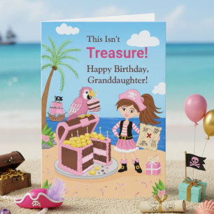 Granddaughter Happy Birthday Pirate Treasure Card