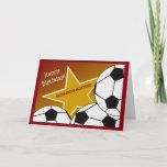 Granddaughter - Happy Birthday Soccer Fan Card<br><div class="desc">Fun card to wish your soccer loving granddaughter a happy birthday. Add a picture of your granddaughter her favourite soccer team to the inside of the card for an extra special touch.</div>