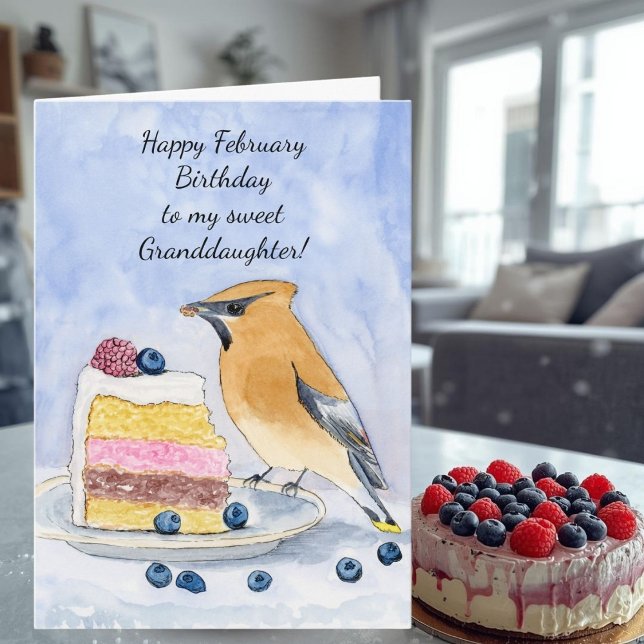 Granddaughter Happy February Birthday Bird Card (Creator Uploaded)