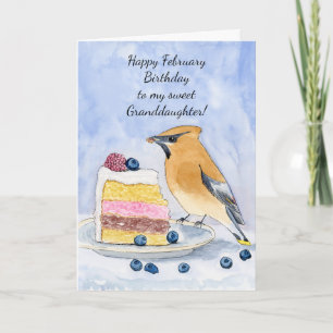 Granddaughter Happy February Birthday Bird Card
