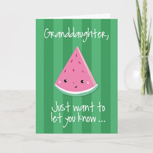 Granddaughter Hello One In a Melon Card (Front)