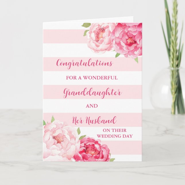 Granddaughter & Her Husband Congratulations Card (Front)