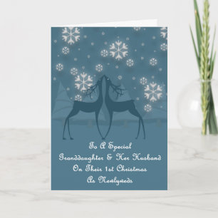 Granddaughter & Her Husband Reindeer Christmas Holiday Card