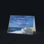 Granddaughter in Law Religious Birthday Waves Card<br><div class="desc">Celebrate your granddaughter-in-law with this gentle ocean design and faith-filled birthday message. The soft waves and sky offer a moment of peace and reflection,  while the words remind her of how deeply she is cherished and how beautifully God has made her. A touching way to honour her special day.</div>
