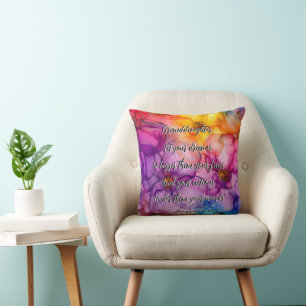 Granddaughter, let your dreams be bigger colourful throw pillow