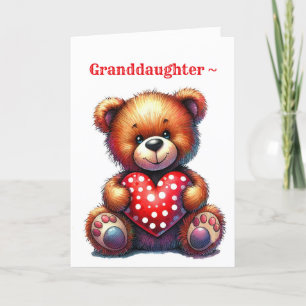 GRANDDAUGHTER LIL BEAR VALENTINE CARD