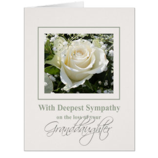Granddaughter loss Rose sympathy Card