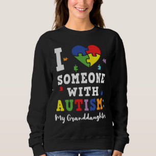 Granddaughter Love Heart Special Autism Awareness Sweatshirt