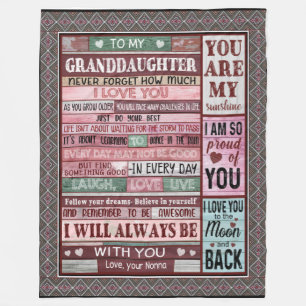 Granddaughter Lovers Letter To My Granddaughter Fleece Blanket