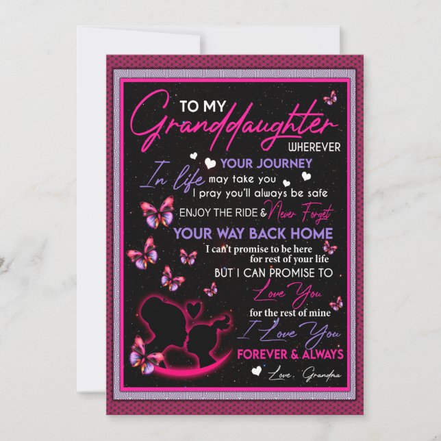 Granddaughter Lovers | Letter To My Granddaughter Holiday Card (Front)