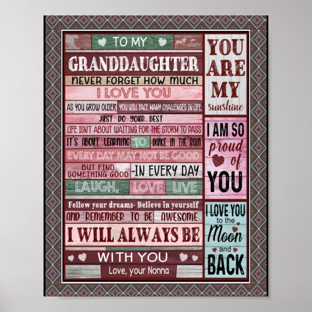 Granddaughter Lovers | Letter To My Granddaughter Poster (Front)