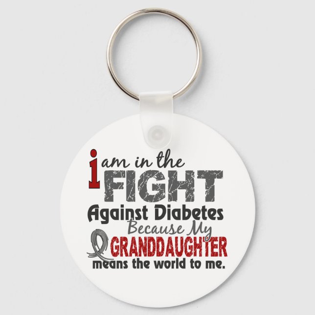 Granddaughter Means World To Me Diabetes Keychain (Front)
