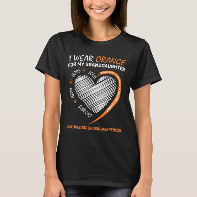 Granddaughter Multiple Sclerosis Apparel Ms Awaren T-Shirt (Front)