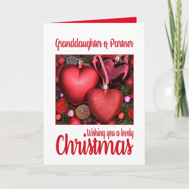 Granddaughter & Partner Lovely Christmas card (Front)