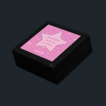 Granddaughter Pink Star Heart Gift Box<br><div class="desc">This is a wonderful jewellery or gift box for a grandparent to give to a granddaughter. It features your customized text on a pink heart bordered in white and maroon, and placed on a pretty pink confetti background of hearts and stars. Currently, the heart says "Granddaughters are the stars in...</div>
