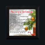 Granddaughter Poem - Christmas Design Gift Box<br><div class="desc">A great gift for a granddaughter at christmas</div>