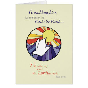 Granddaughter RCIA Catholic Dove Sun Circle, Rite