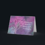 Granddaughter Religious Birthday Blessings  Card<br><div class="desc">Surprise your cherished granddaughter on her special day with this modern birthday card. The captivating blend of magenta, purple, lavender, and navy blue watercolors sets the stage for a heartfelt message. Delicate white outline leaves symbolize growth and blessings, while inside, the message celebrates her as a treasured gift from God....</div>