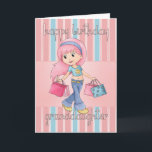 Granddaughter Shopping Birthday Card - Cute Female<br><div class="desc">Granddaughter Shopping Birthday Card - Cute Female With Shopping Bags</div>
