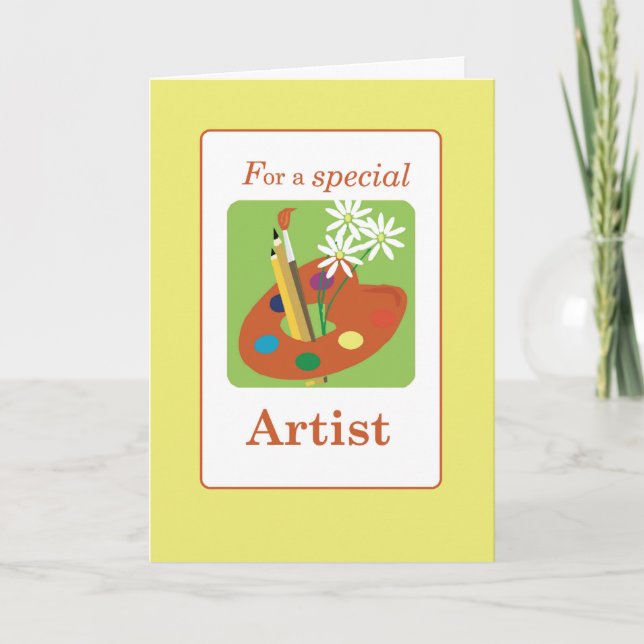 Granddaughter Special Artist Thank You Palette  Card (Front)