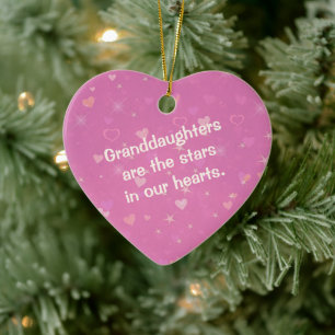 Granddaughter Star and Heart Valentine Ornament