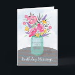 Granddaughter Sweet 16th Birthday Blessings Jar Card<br><div class="desc">Your granddaughter will love her sweet 16th birthday with this mason jar vase filled with flowers. All done in a painterly watercolor style for a sweet card as you send blessings her way on her birthday!</div>