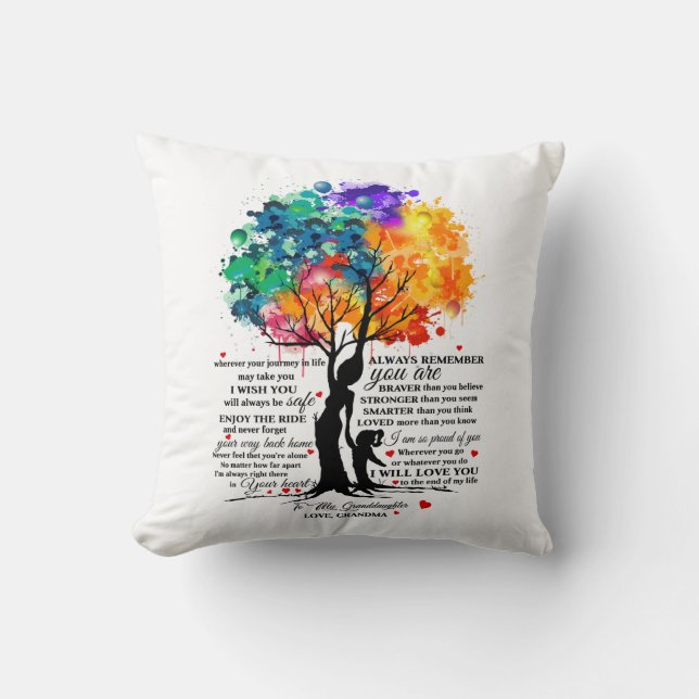 Granddaughter Throw Pillow (Front)