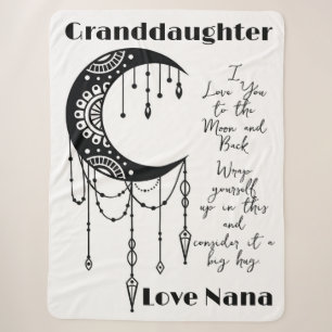 Granddaughter To the Moon and Back Love Nana Sherpa Blanket