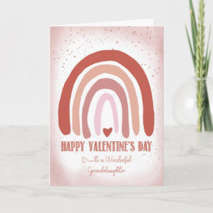 Granddaughter Valentine Hand Painted Soft Pink Card