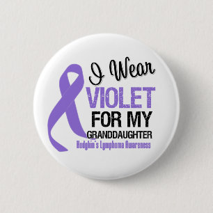 Granddaughter Violet Ribbon Hodgkins Lymphoma 2 Inch Round Button