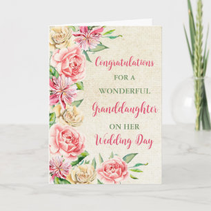 Granddaughter Wedding Day Congratulations Card