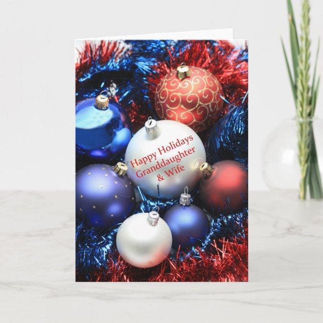 Granddaughter & Wife  christmas ornaments card (Front)