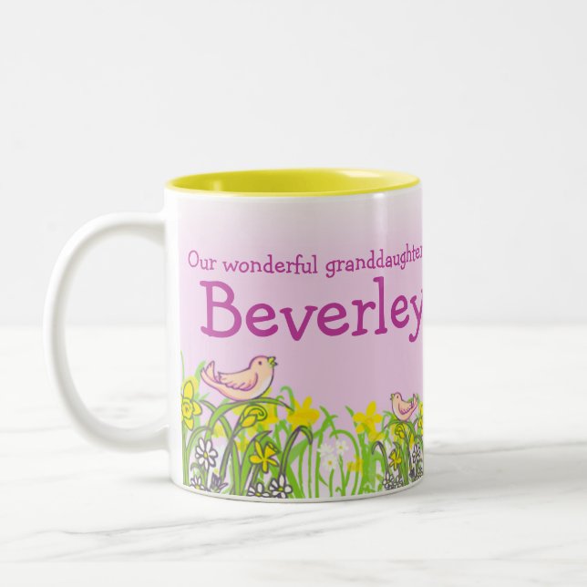 Granddaughter "your name" blond girls fun mug (Left)