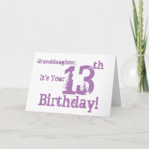 Granddaughter's 13th birthday in purple. card