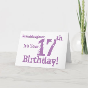Granddaughter's 17th birthday in purple. card