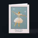 Granddaughter's Birthday, Ballet Dancer Card<br><div class="desc">This lovely little ballerina is reaching toward the stars wearing a flowing green and white costume.  She has castanets in her hands and is on a background stars.  It makes a lovely birthday card for a granddaughter.</div>