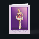 Granddaughter's Birthday, Ballet Dancer Card<br><div class="desc">A young ballerina poses in her pink and white costume.  She is wearing white gloves and a white ribbon is in her hair.</div>