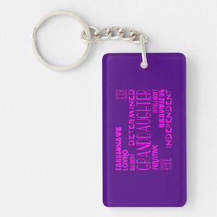 Granddaughters Birthday Party Christmas Qualities Keychain