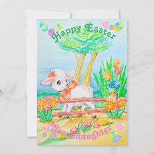 Granddaughter's Personalized Easter Card. Announcement