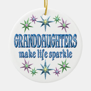 Granddaughters Sparkle Ceramic Ornament