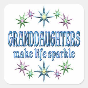Granddaughters Sparkle Square Sticker
