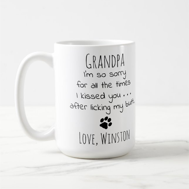 Granddog Personalized Pet Photo Funny Dog Grandpa Coffee Mug (Left)